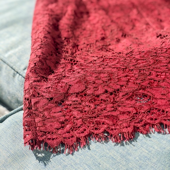 NWT Re:Named Red Lace off the shoulder dress holiday or Christmas card ready! - Picture 3 of 11